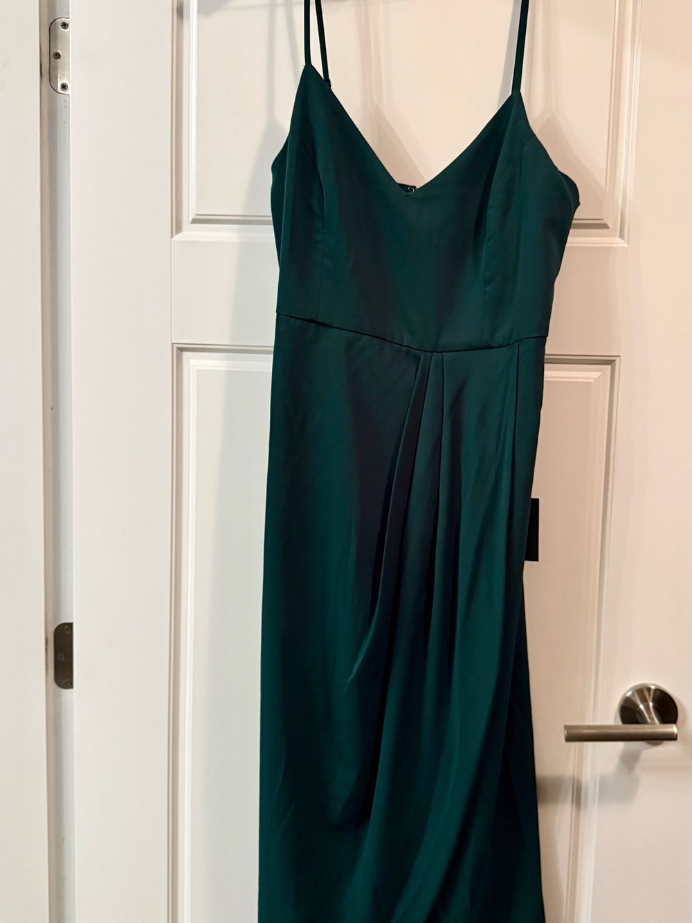 Emerald Green Slip Dress with Spaghetti Straps
